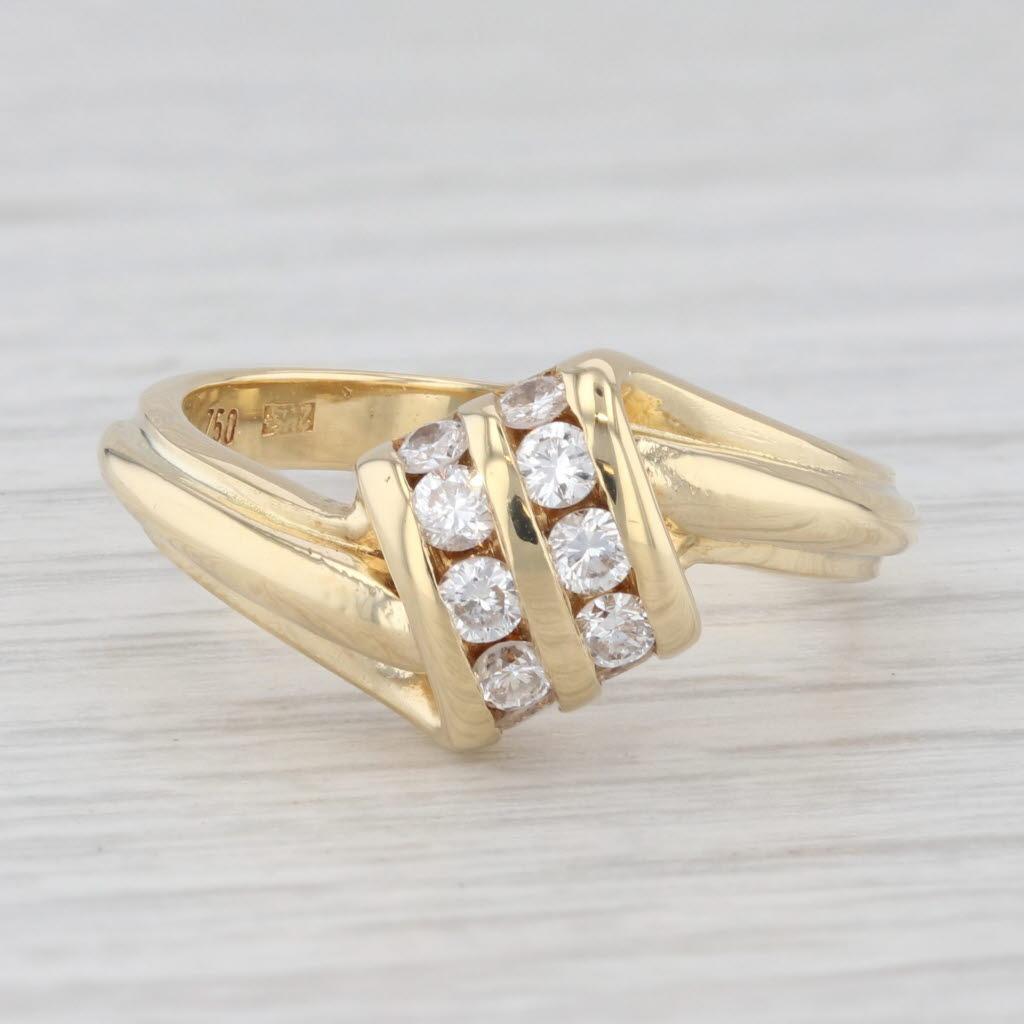 0.40ctw Diamond Overlay Ring 18k Yellow Gold Size 6 In Good Condition In McLeansville, NC