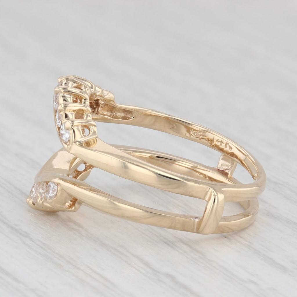 0.40ctw Diamond Ring Jacket 14k Yellow Gold Size 6.5 Guard Bridal Wedding For Sale 1