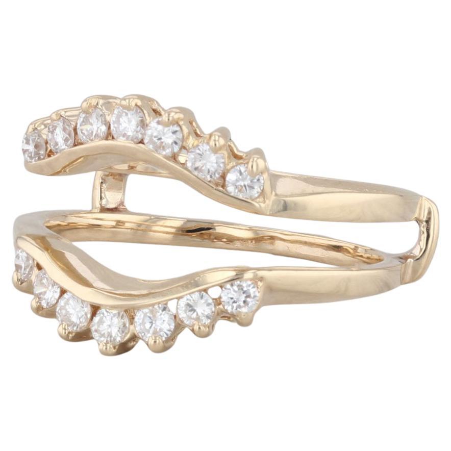 0.40ctw Diamond Ring Jacket 14k Yellow Gold Size 6.5 Guard Bridal Wedding For Sale