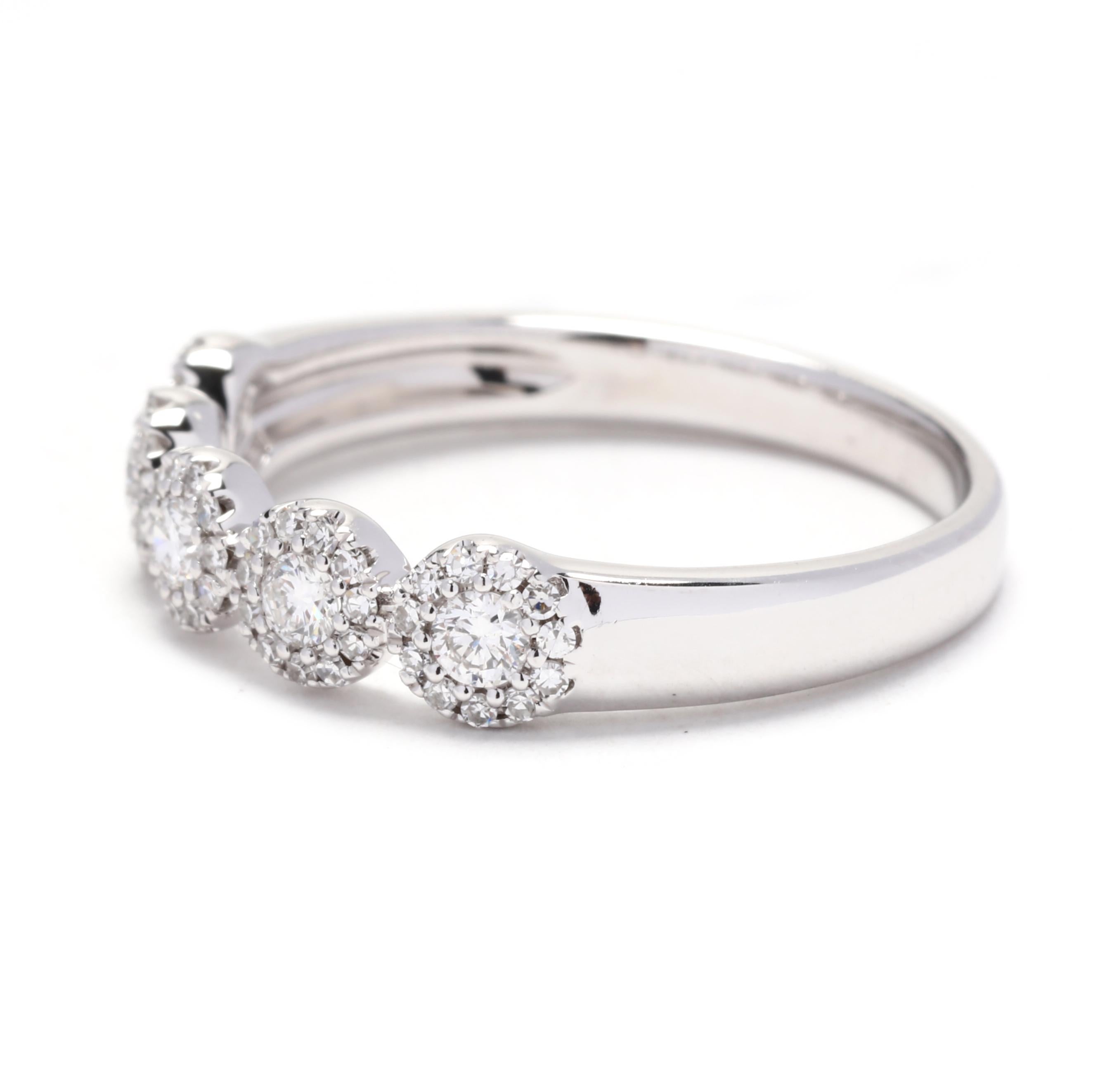 0,40 Karat Diamant Runder Ring, 14k Weißgold, Ring Größe 7,25, stapelbar im Zustand „Gut“ im Angebot in McLeansville, NC