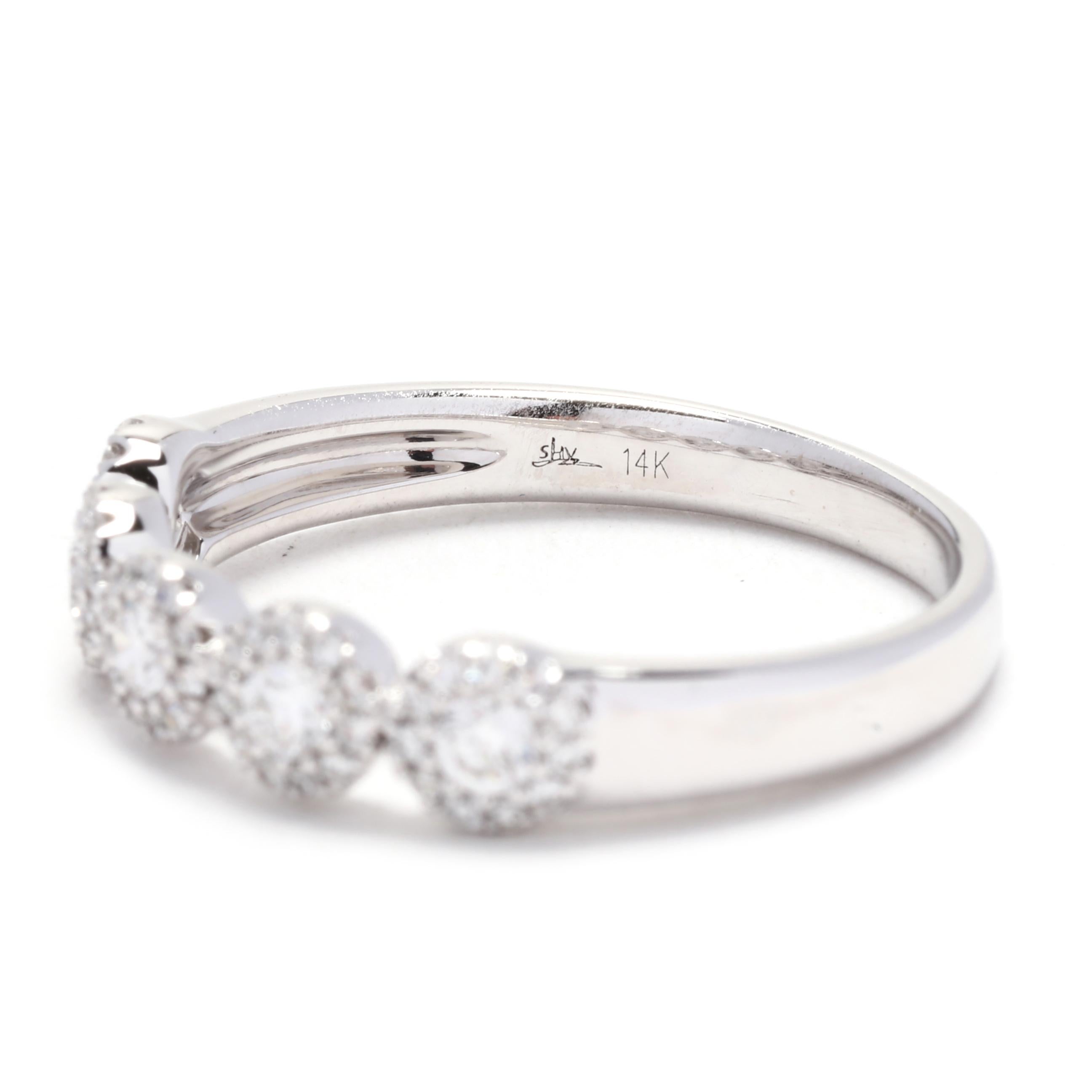 0,40 Karat Diamant Runder Ring, 14k Weißgold, Ring Größe 7,25, stapelbar für Damen oder Herren im Angebot