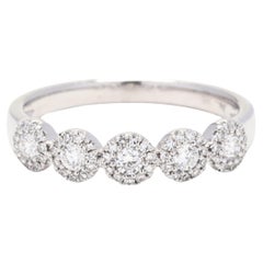 0.40ctw Diamond Round Band Ring, 14k White Gold, Ring Size 7.25, Stackable