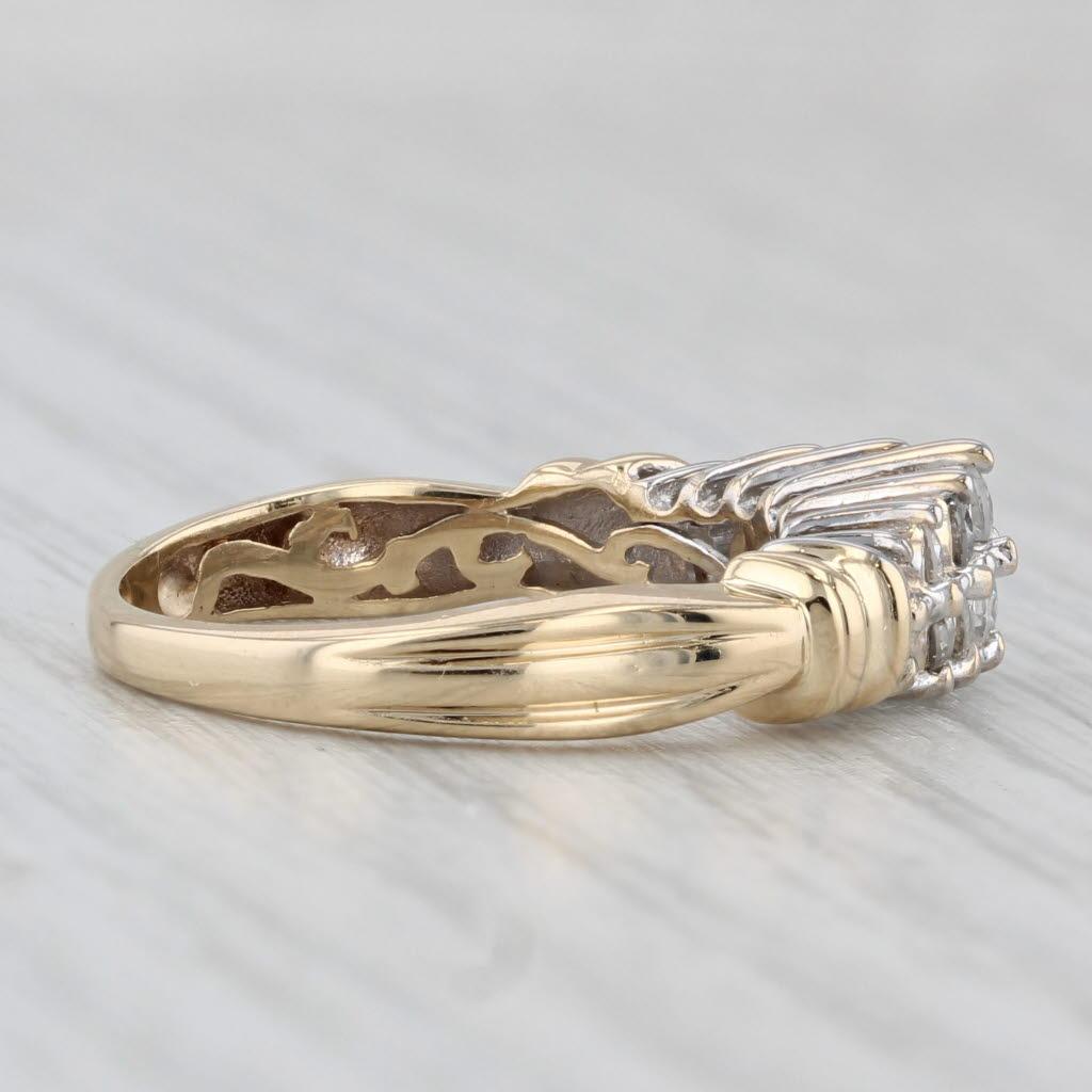0.40ctw Diamond Tiered Rooftop Ring 14k Gold Size 7 Anniversary Bridal Unisexe en vente