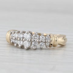 0.40ctw Diamond Tiered Rooftop Ring 14k Gold Size 7 Anniversary Bridal