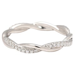 0.40ctw Diamond Twisted Eternity Band Ring, Platinum, Ring Size 5.75