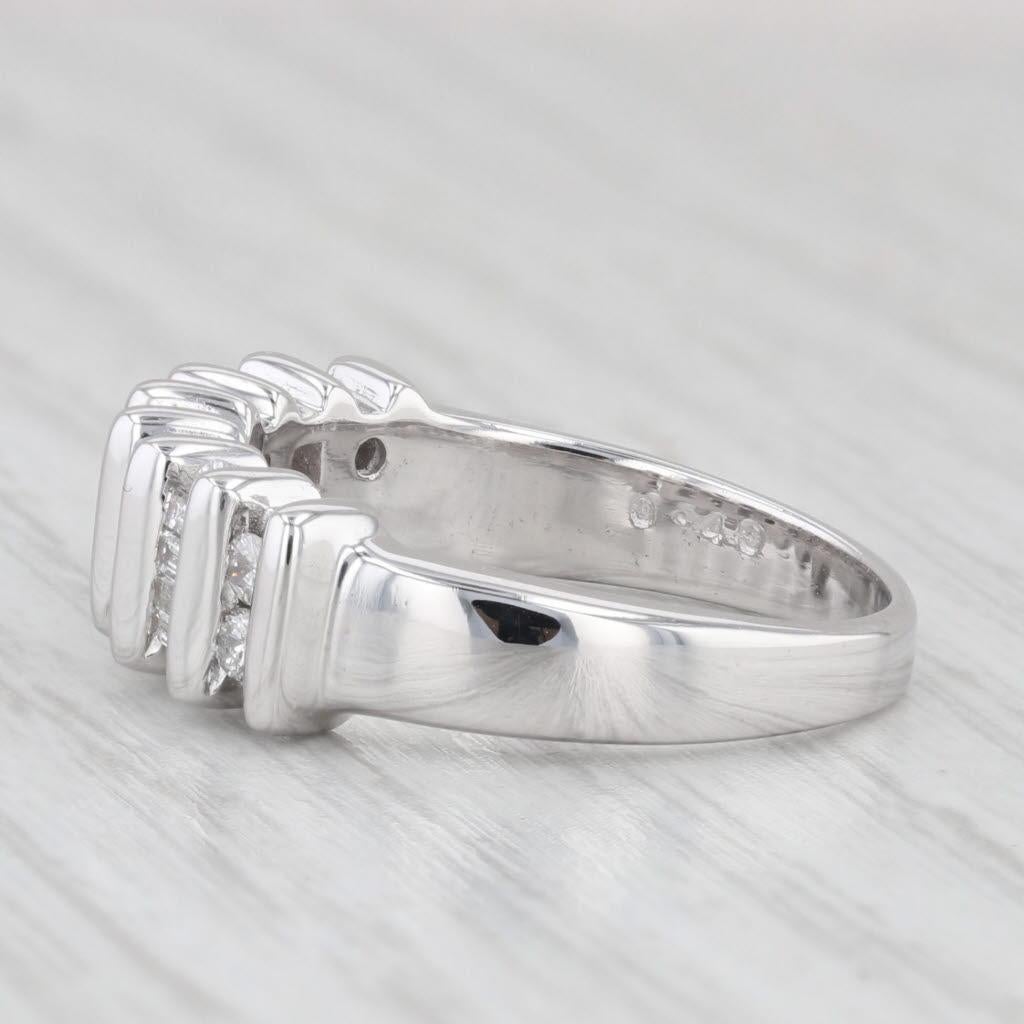 0.40ctw Diamond Wedding Ring 18k White Gold Band Stackable Anniversary 5