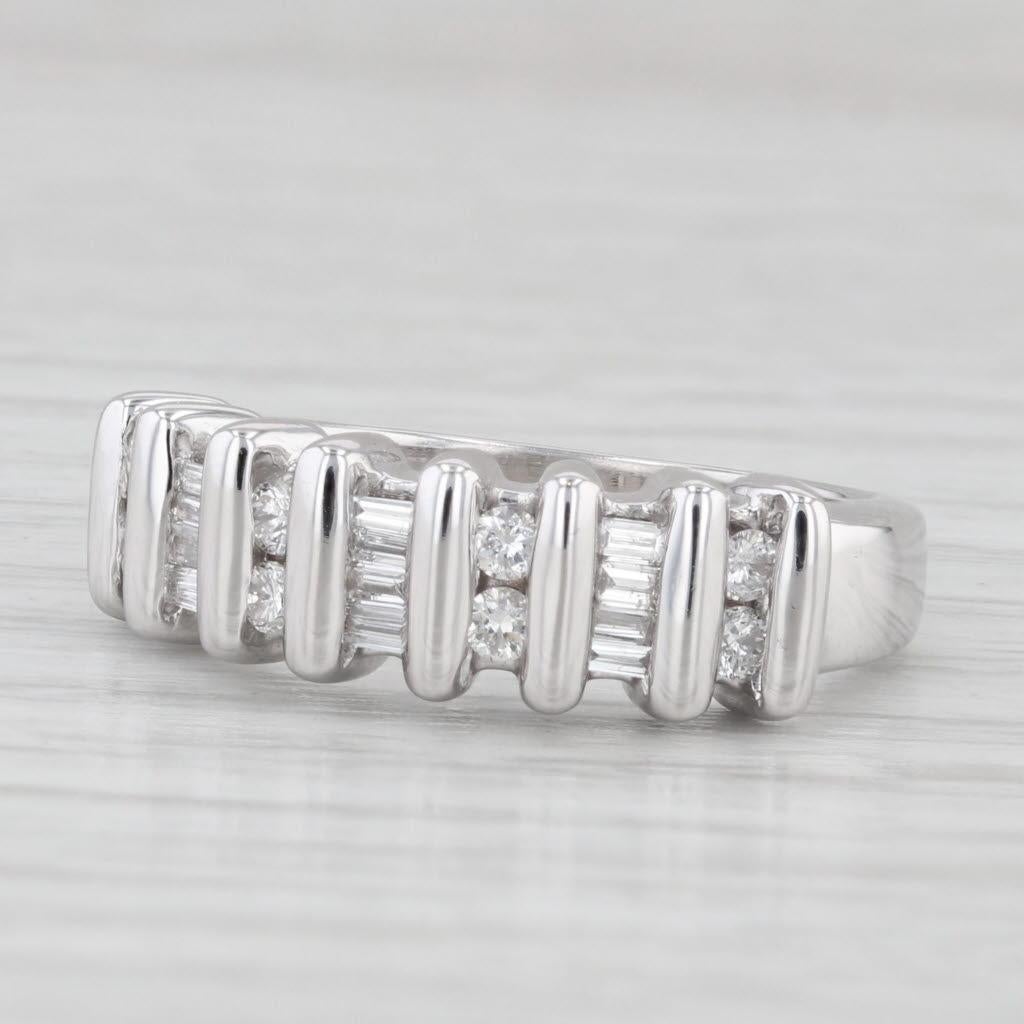 Women's 0.40ctw Diamond Wedding Ring 18k White Gold Band Stackable Anniversary