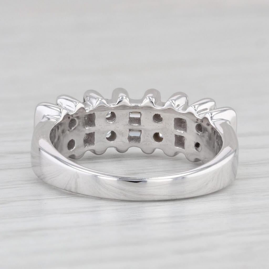 0.40ctw Diamond Wedding Ring 18k White Gold Band Stackable Anniversary 2