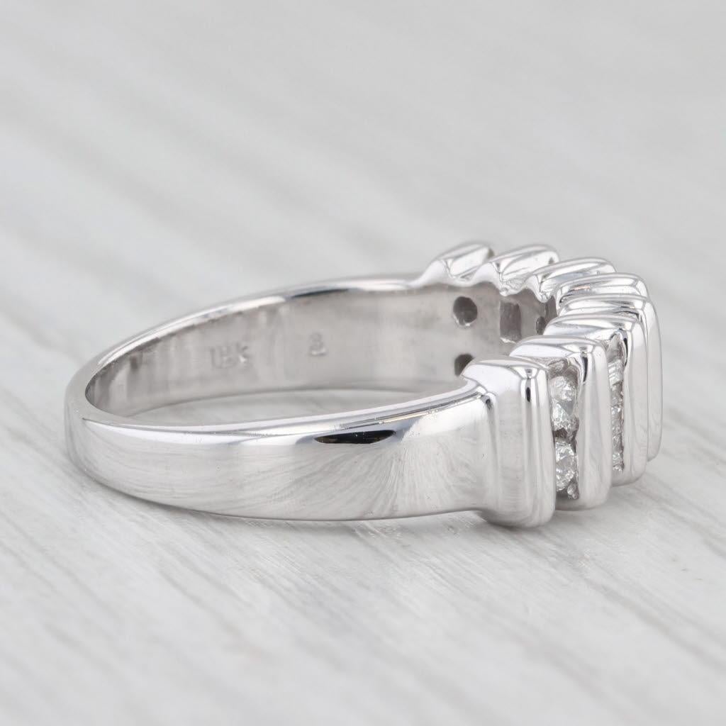 0.40ctw Diamond Wedding Ring 18k White Gold Band Stackable Anniversary 4