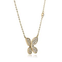 0.40tcw Butterfly Natural Pave Set Diamond Cable Chain Necklace 14K