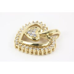 0.40tcw Yellow Gold Heart Diamond Pendant Gift for Her Diamond Heart Necklace