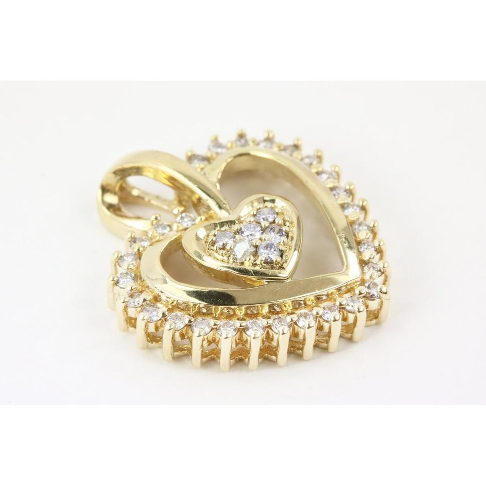 Modern 0.40tcw Yellow Gold Heart Diamond Pendant Gift for Her Diamond Heart Necklace For Sale