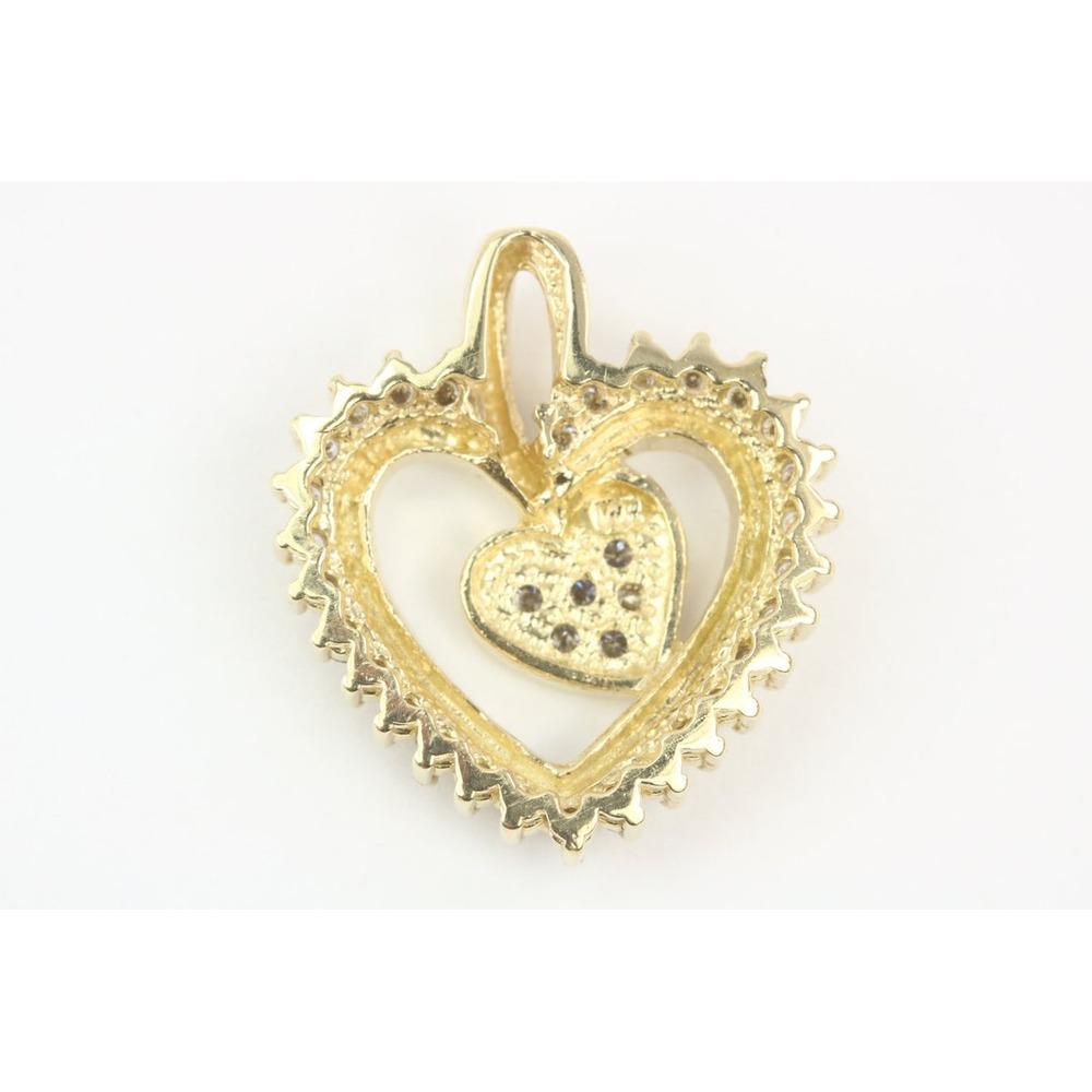 Brilliant Cut 0.40tcw Yellow Gold Heart Diamond Pendant Gift for Her Diamond Heart Necklace For Sale
