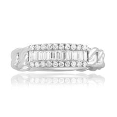 0.41 Carat Baguette Diamond Fashion Ring in 18K White Gold