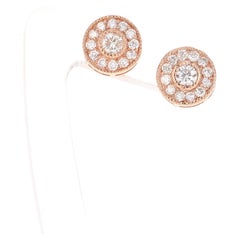 0.41 Carat Diamond 14 Karat Rose Gold Earrings