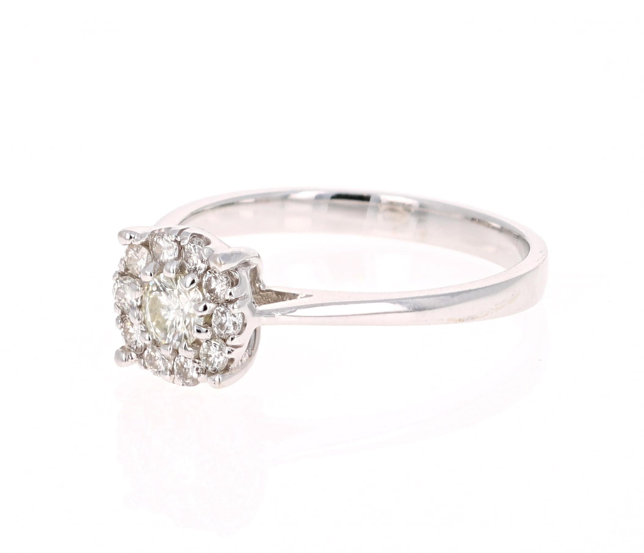 Contemporary 0.41 Carat Diamond 14 Karat White Gold Ring