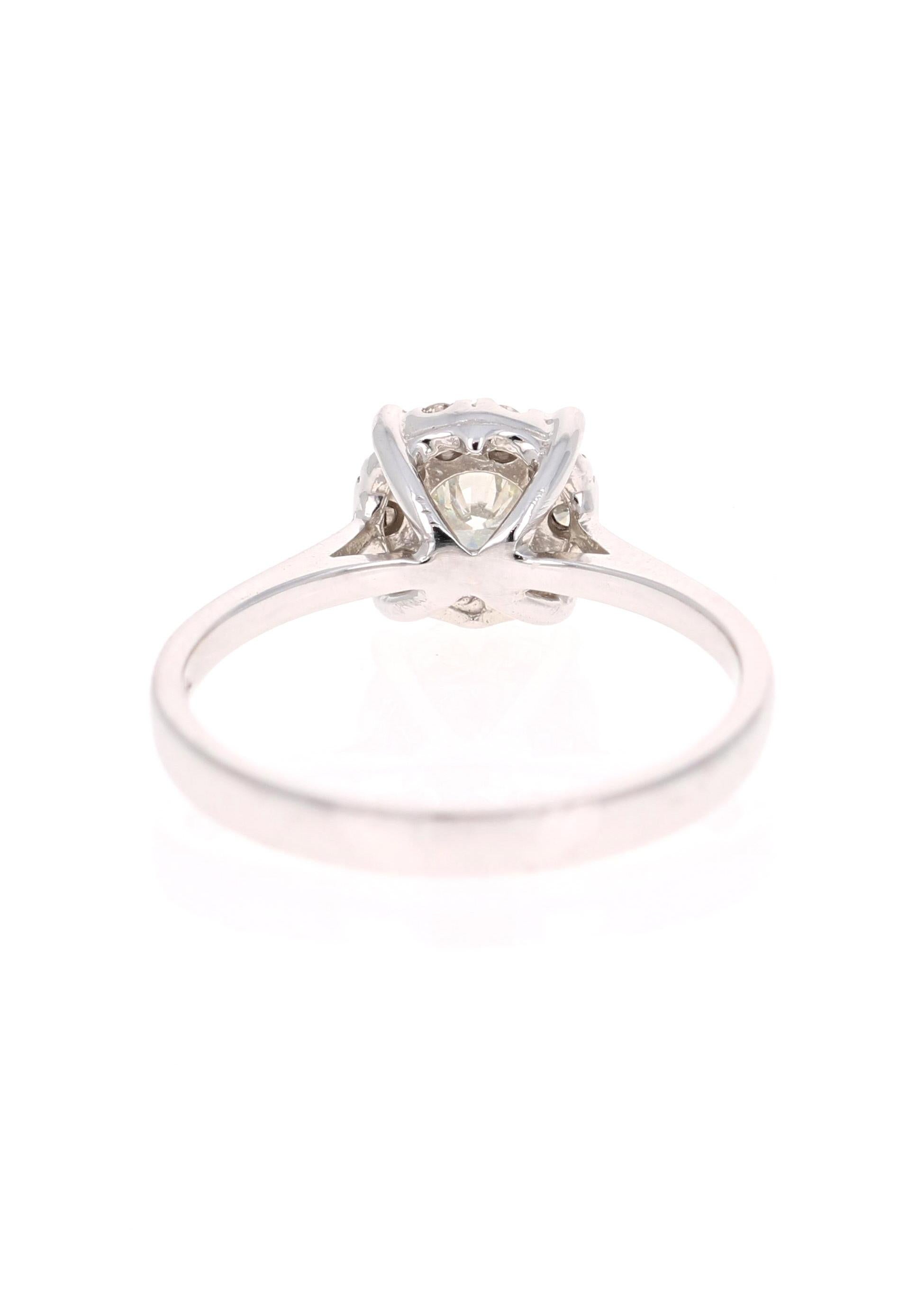 Round Cut 0.41 Carat Diamond 14 Karat White Gold Ring