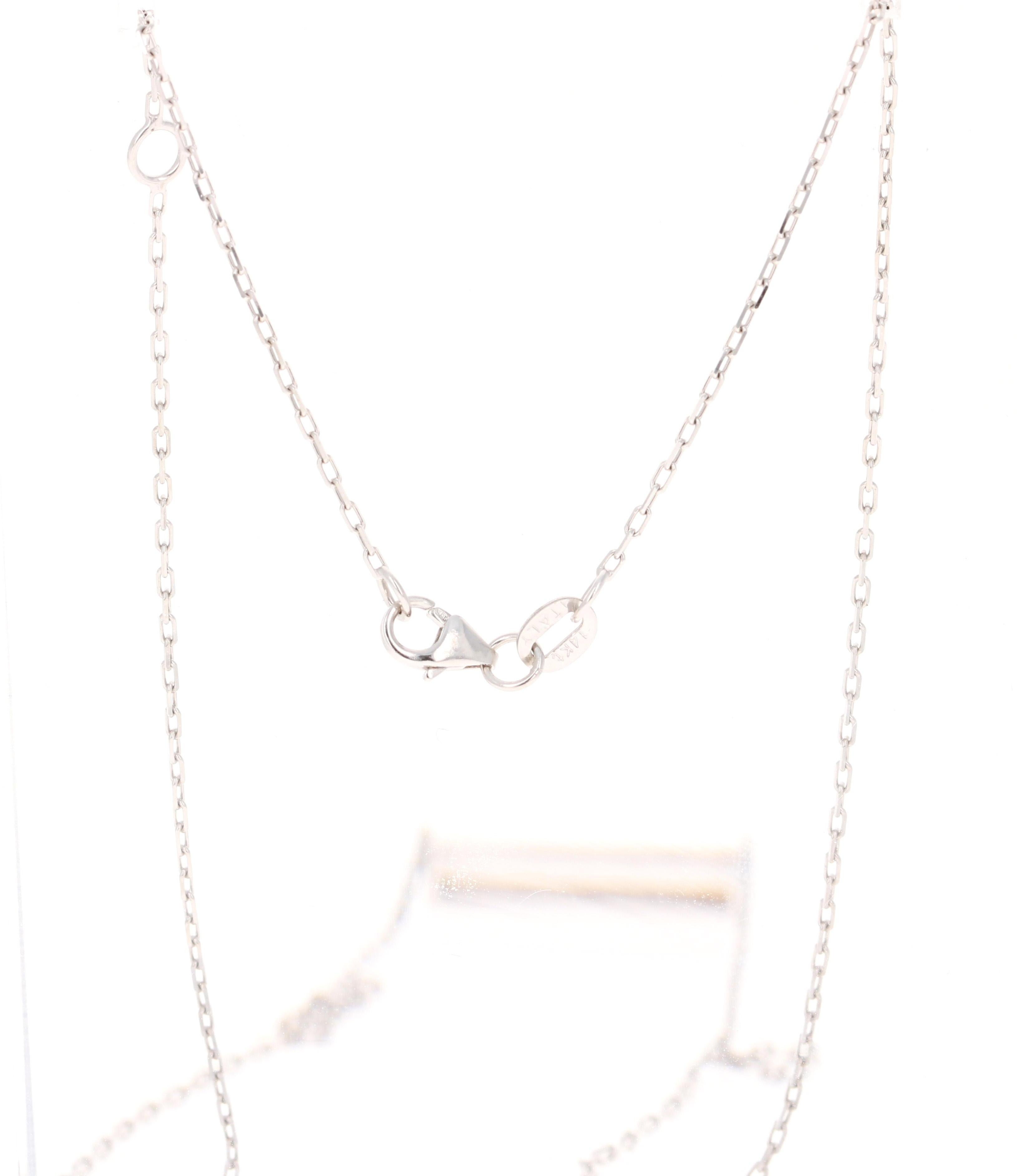 Contemporary 0.41 Carat Diamond Bar Chain Necklace 14 Karat White Gold