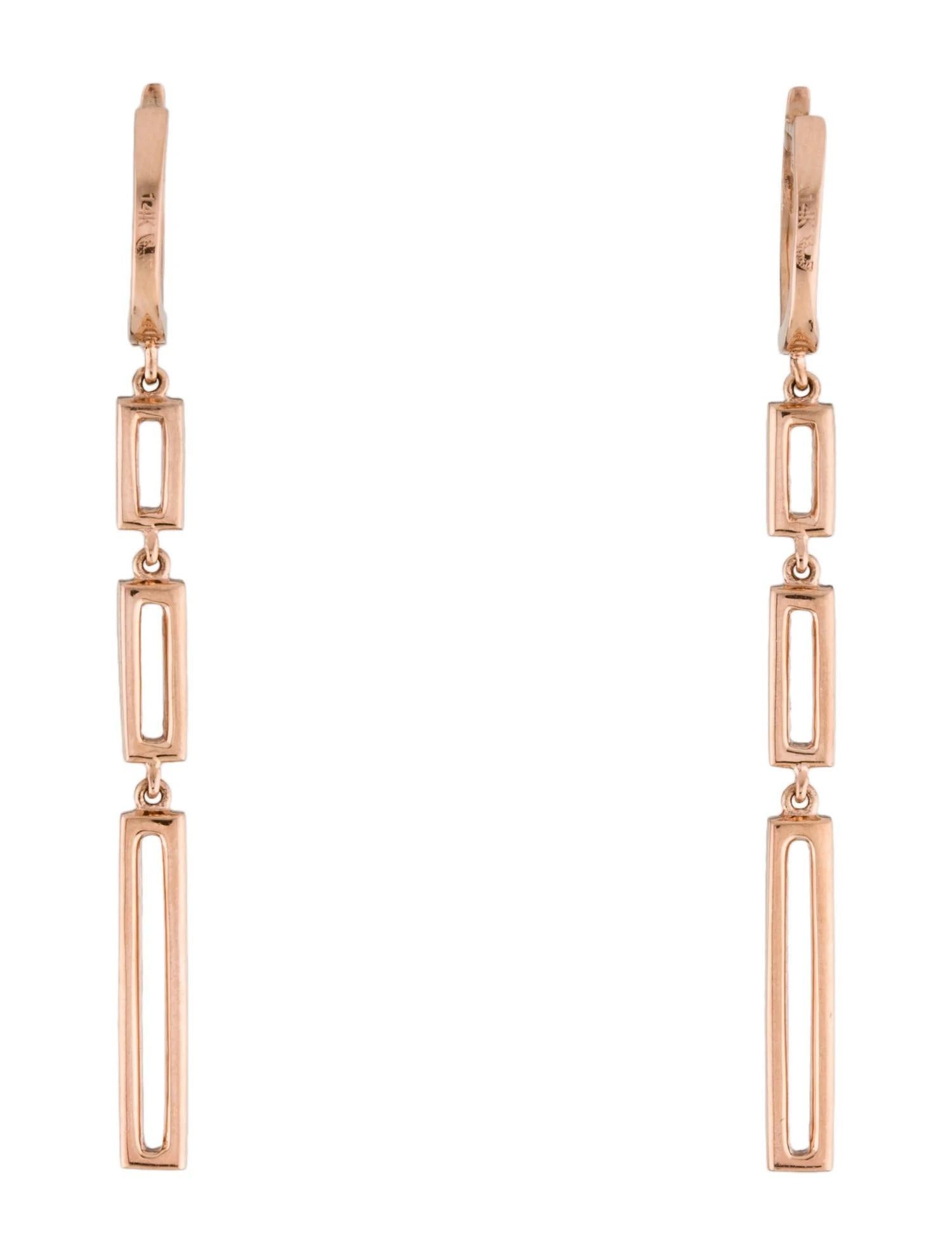 0.41 Carat Diamond Drop Link Rose Gold Earrings  In New Condition For Sale In Great Neck, NY