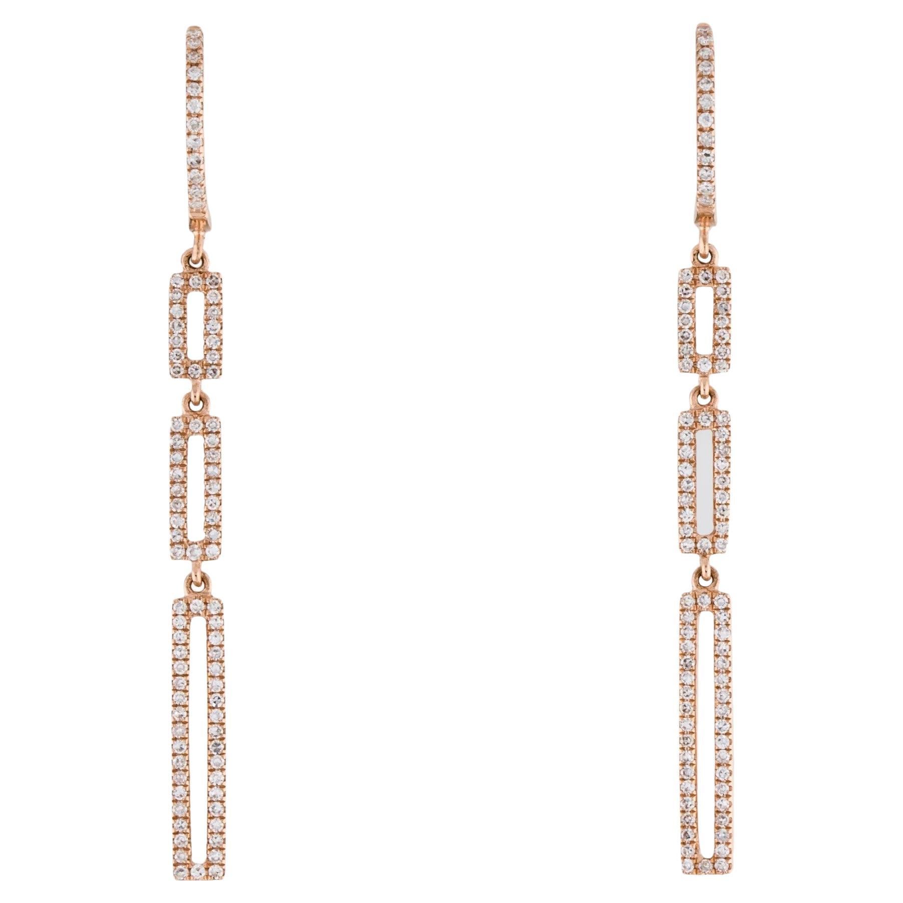 0,41 Karat Diamant-Tropfen-Gliederohrringe aus Roségold