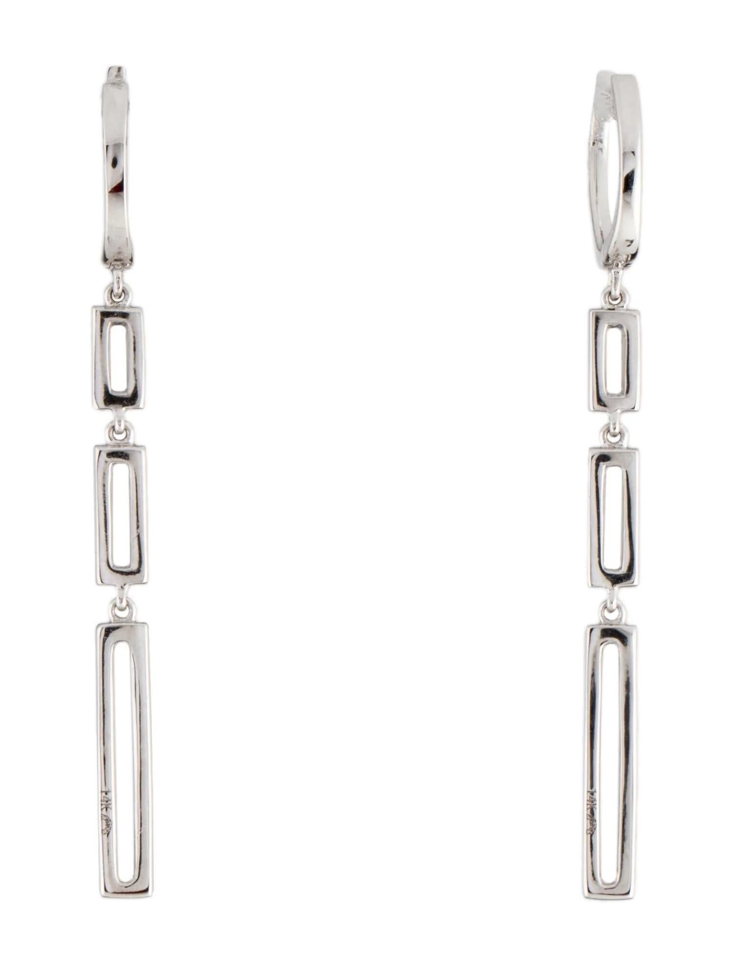 0.41 Carat Diamond Drop Link White Gold Earrings  For Sale 1