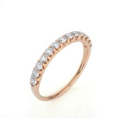 0.41 Carat Diamond Wedding Band 1981 Classic Collection Ring in 14K Rose Gold