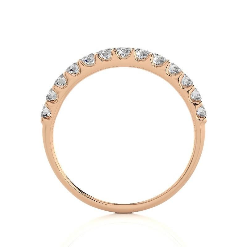Modern 0.41 Carat Diamond Wedding Band 1981 Classic Collection Ring in 14K Rose Gold For Sale