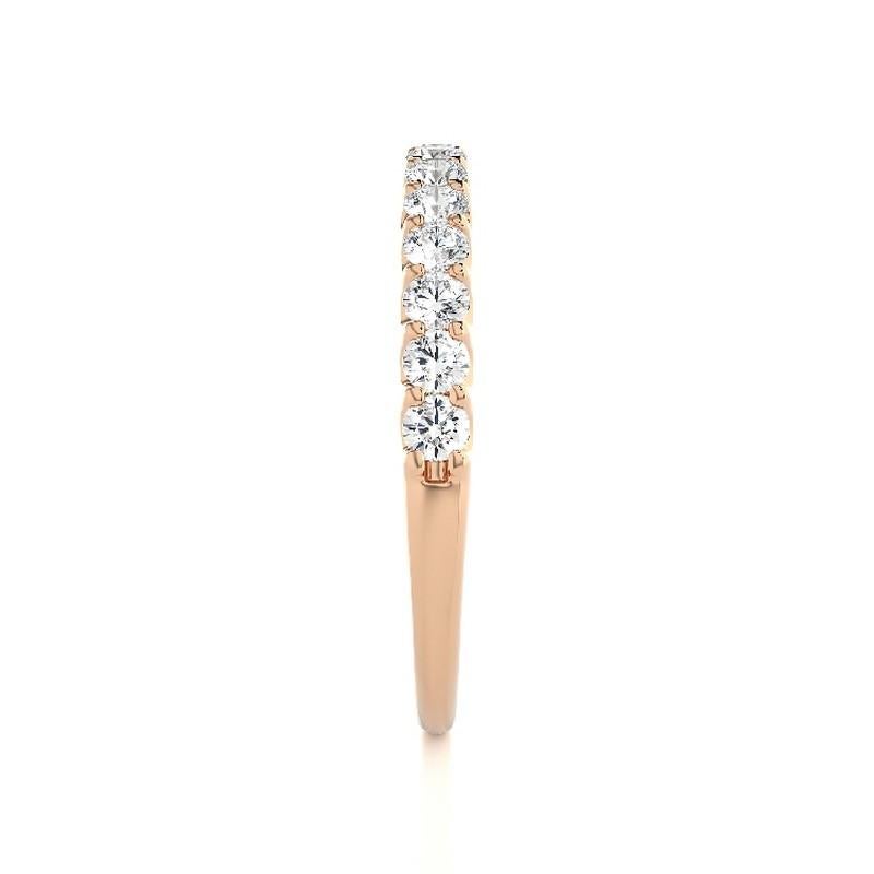 Round Cut 0.41 Carat Diamond Wedding Band 1981 Classic Collection Ring in 14K Rose Gold For Sale