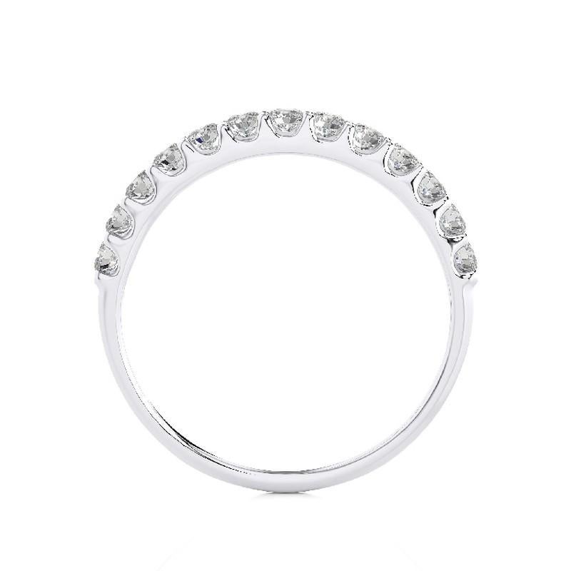 Modern 0.41 Carat Diamond Wedding Band 1981 Classic Collection Ring in 14K White Gold For Sale