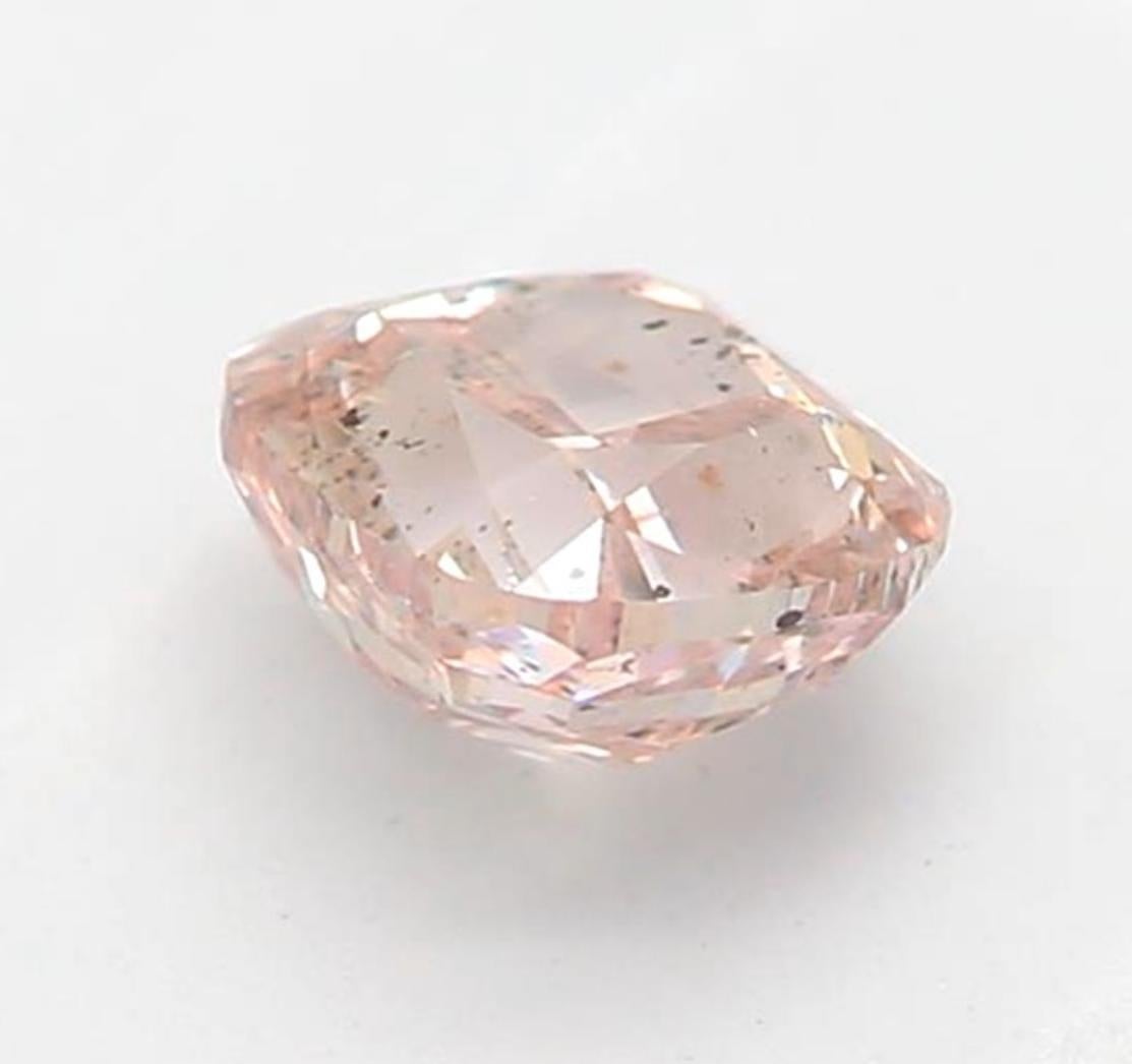 Taille coussin Diamant rose brunâtre fantaisie taille coussin de 0,41 carat, pureté I1, certifié GIA en vente
