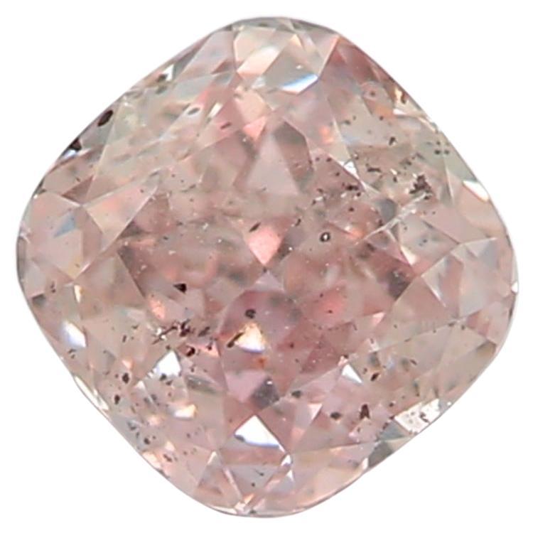 0.41 Carat Fancy Brownish Pink Cushion Cut Diamond I1 Clarity GIA Certified For Sale