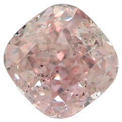 Vintage 0.41 Carat Fancy Brownish Pink Cushion Cut Diamond I1 Clarity GIA Certified