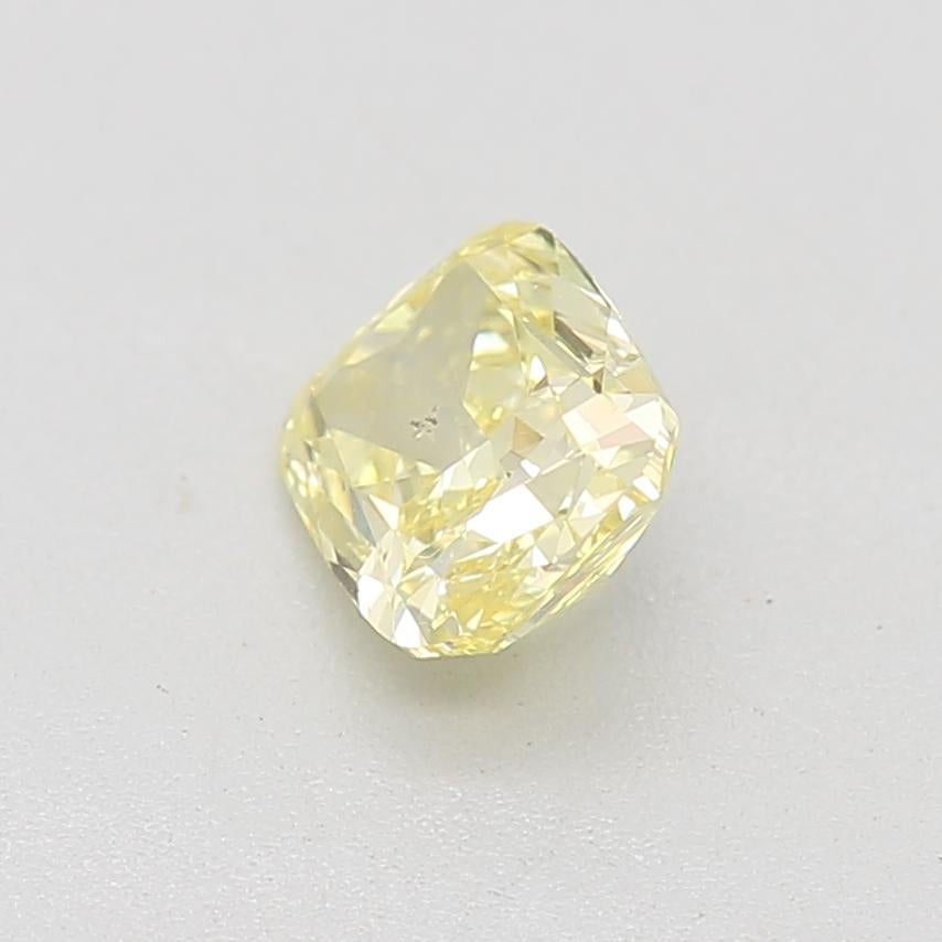 0.41 Carat Fancy Intense Yellow Cushion Cut Diamond SI1 Clarity GIA Certified In New Condition For Sale In Kowloon, HK