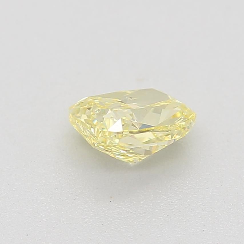 Women's or Men's 0.41 Carat Fancy Intense Yellow Cushion Cut Diamond SI1 Clarity GIA Certified For Sale
