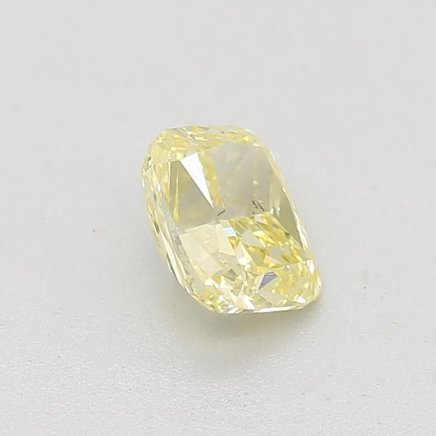 0.41 Carat Fancy Intense Yellow Cushion Cut Diamond SI1 Clarity GIA Certified For Sale 1