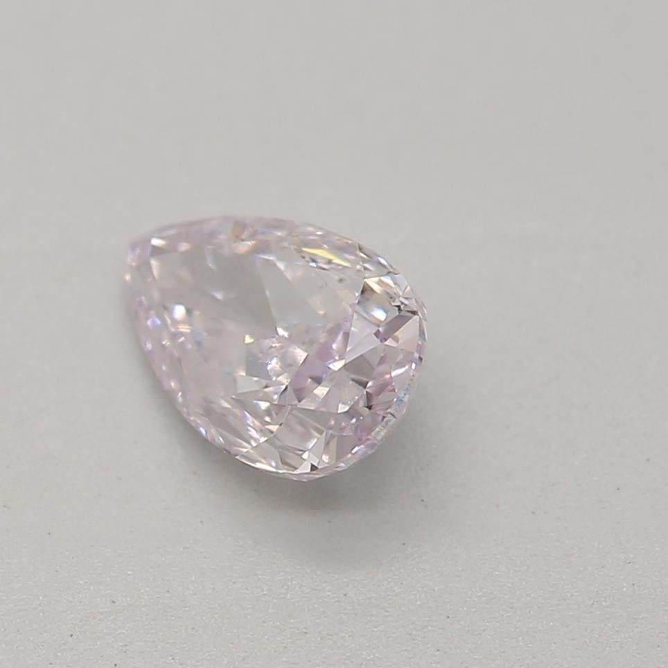 Pear Cut 0.41 Carat Fancy Light Pinkish Purple Pear cut diamond VS2 Clarity GIA Certified For Sale