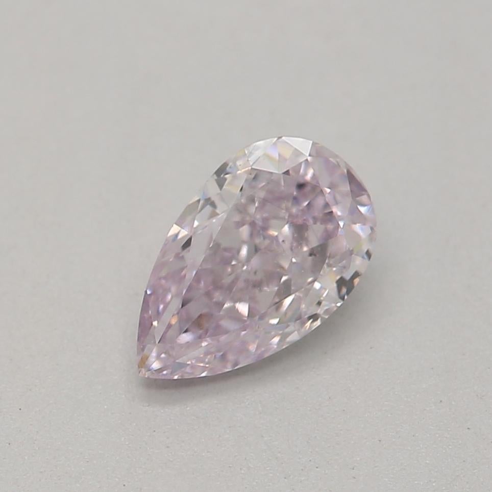 Diamant fantaisie rose clair et violet taille poire de 0,41 carat pureté VS2 certifié GIA en vente 1