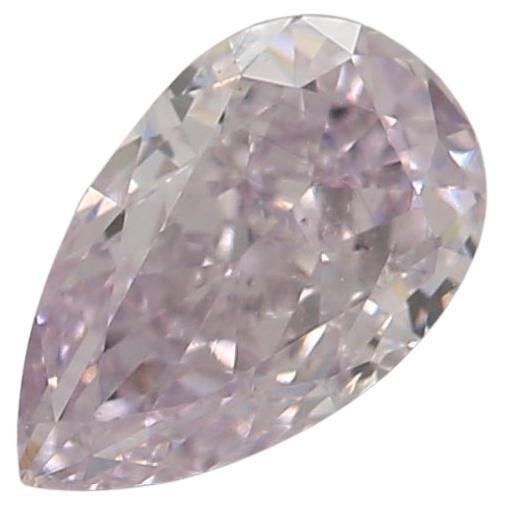 0.41 Carat Fancy Light Pinkish Purple Pear cut diamond VS2 Clarity GIA Certified For Sale