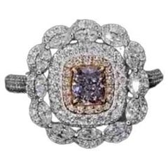 0,41 Karat Fancy Light Purplish Pink Diamond Ring SI2 Reinheit GIA zertifiziert