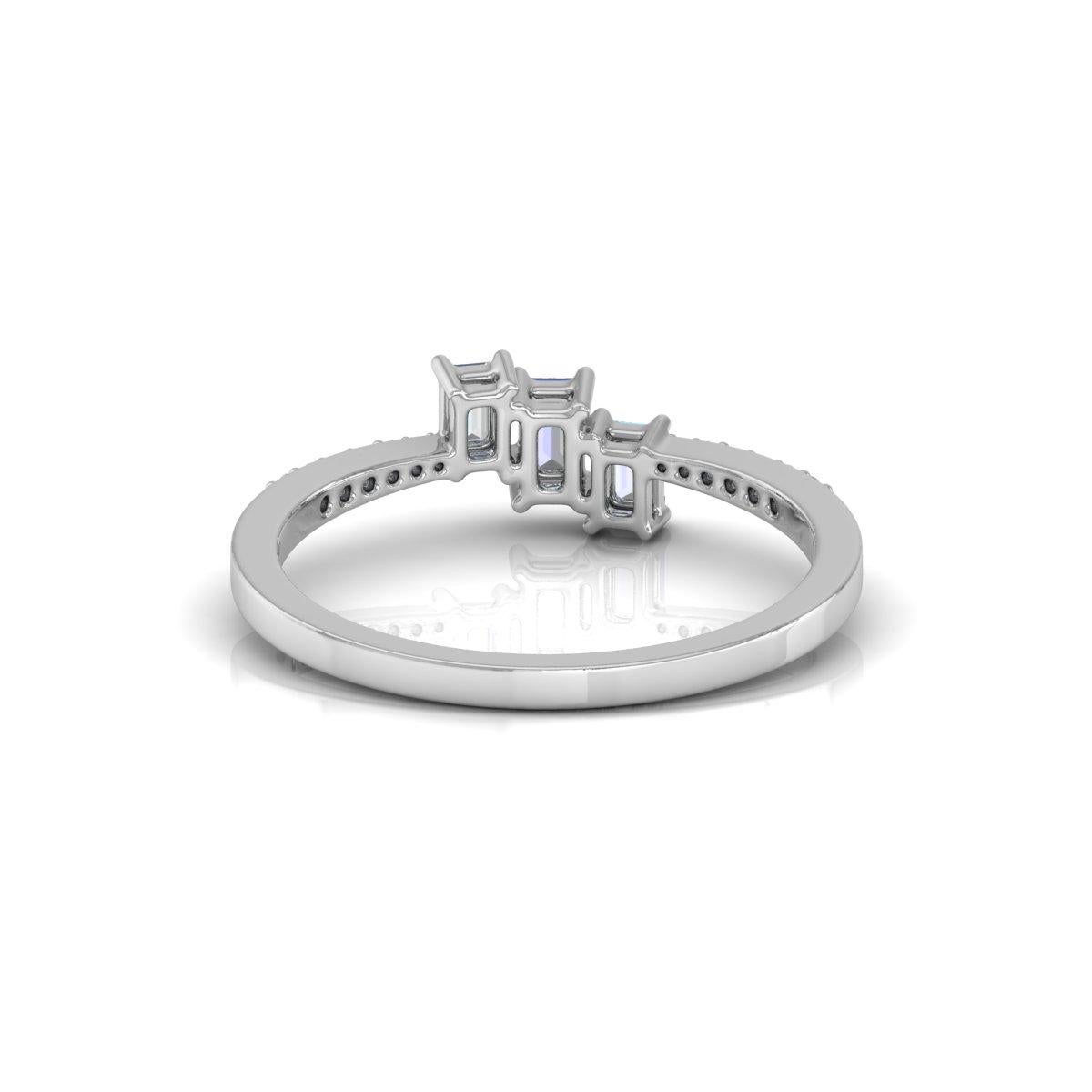 En venta: 0,41 quilates SI Claridad HI Color Anillo de boda de diamantes Joyas de oro blanco de 18 quilates  3