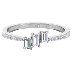 0,41 quilates SI Claridad HI Color Anillo de boda de diamantes Joyas de oro blanco de 18 quilates