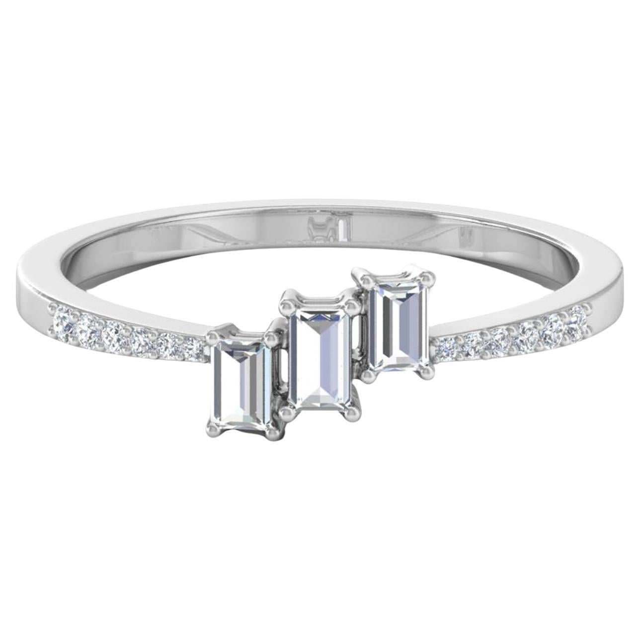 Bague de mariage en or blanc 18 carats avec diamants de pureté SI de 0,41 carat de couleur hi-colore