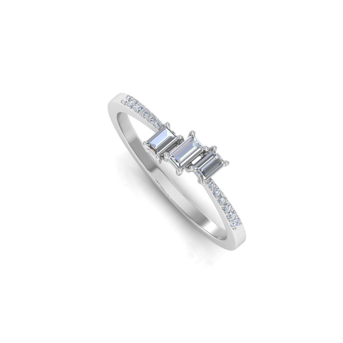 For Sale:  0.41 Carat SI Clarity HI Color Diamond Wedding Ring 18 Karat White Gold Jewelry 2