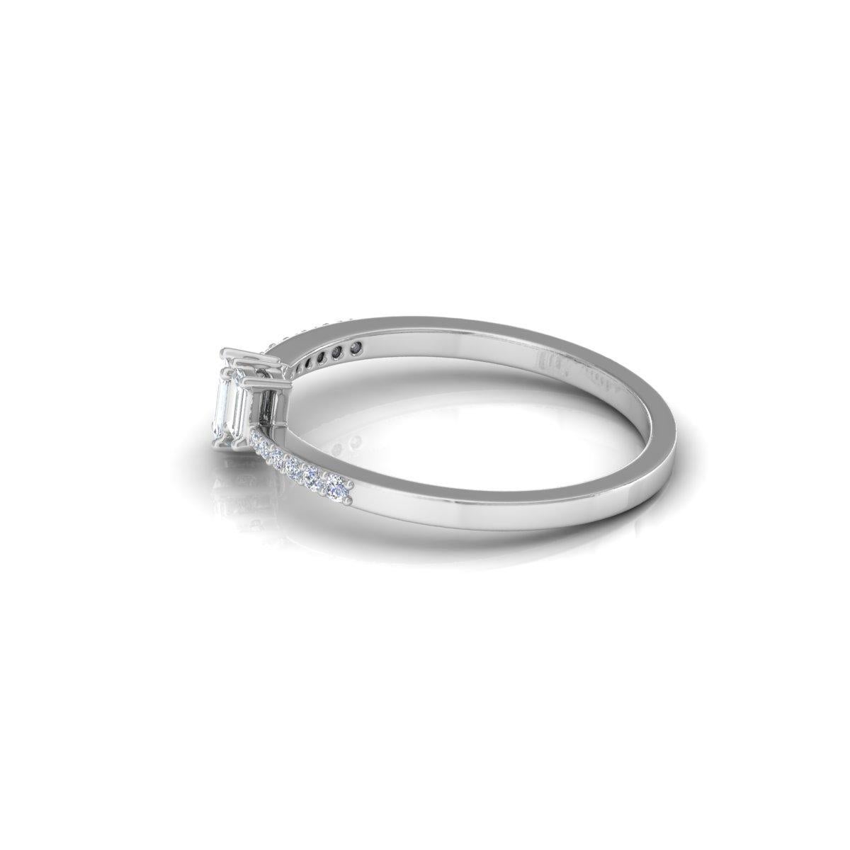 For Sale:  0.41 Carat SI Clarity HI Color Diamond Wedding Ring 18 Karat White Gold Jewelry 3