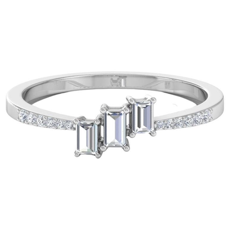 0.41 Carat SI Clarity HI Color Diamond Wedding Ring 18 Karat White Gold Jewelry
