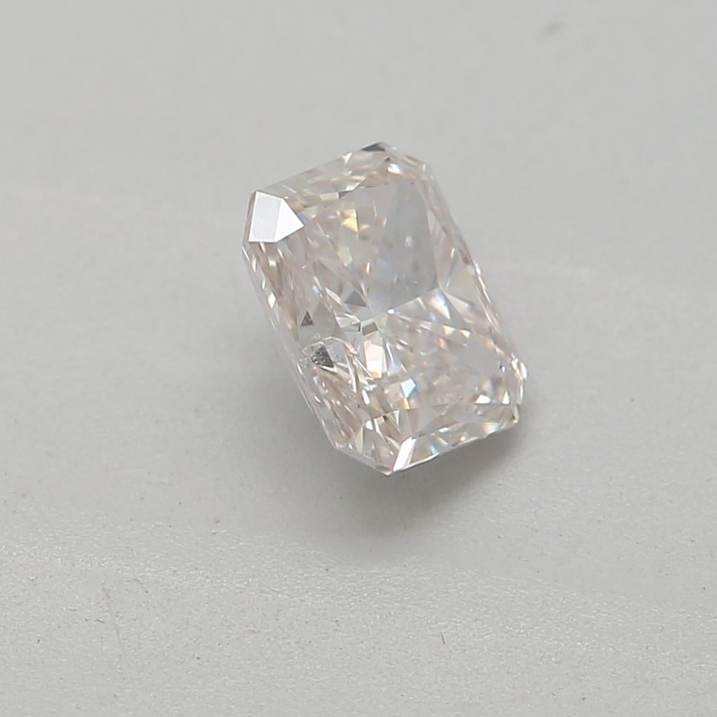 Women's or Men's 0.41 Carat Very Light Pink Radiant cut diamond VS1 Clarity GIA Certified  For Sale