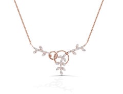 0.41 Ct Diamond Leaf Necklace in 18K Gold