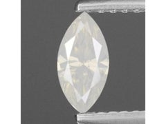 Diamante naturale sfuso da 0,41 ct, colore bianco fancy, taglio marquise, VS2, molto brillante
