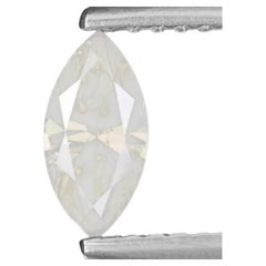 Diamante naturale sfuso da 0,41 ct, colore bianco fancy, taglio marquise, VS2, molto brillante