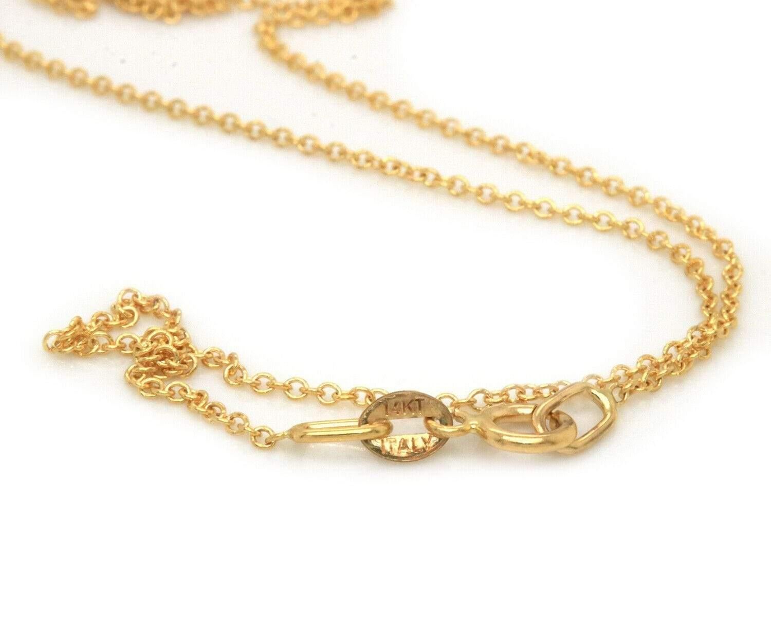 0,41 Karat alter europäischer Diamant Solitär-Halskette in 14 Karat Gelbgold mit Lünette Damen im Angebot